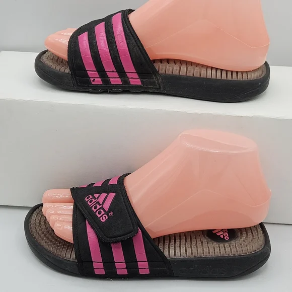 Adidas adissage hot pink and black slipon slide sandals size 4 - Picture 15 of 15